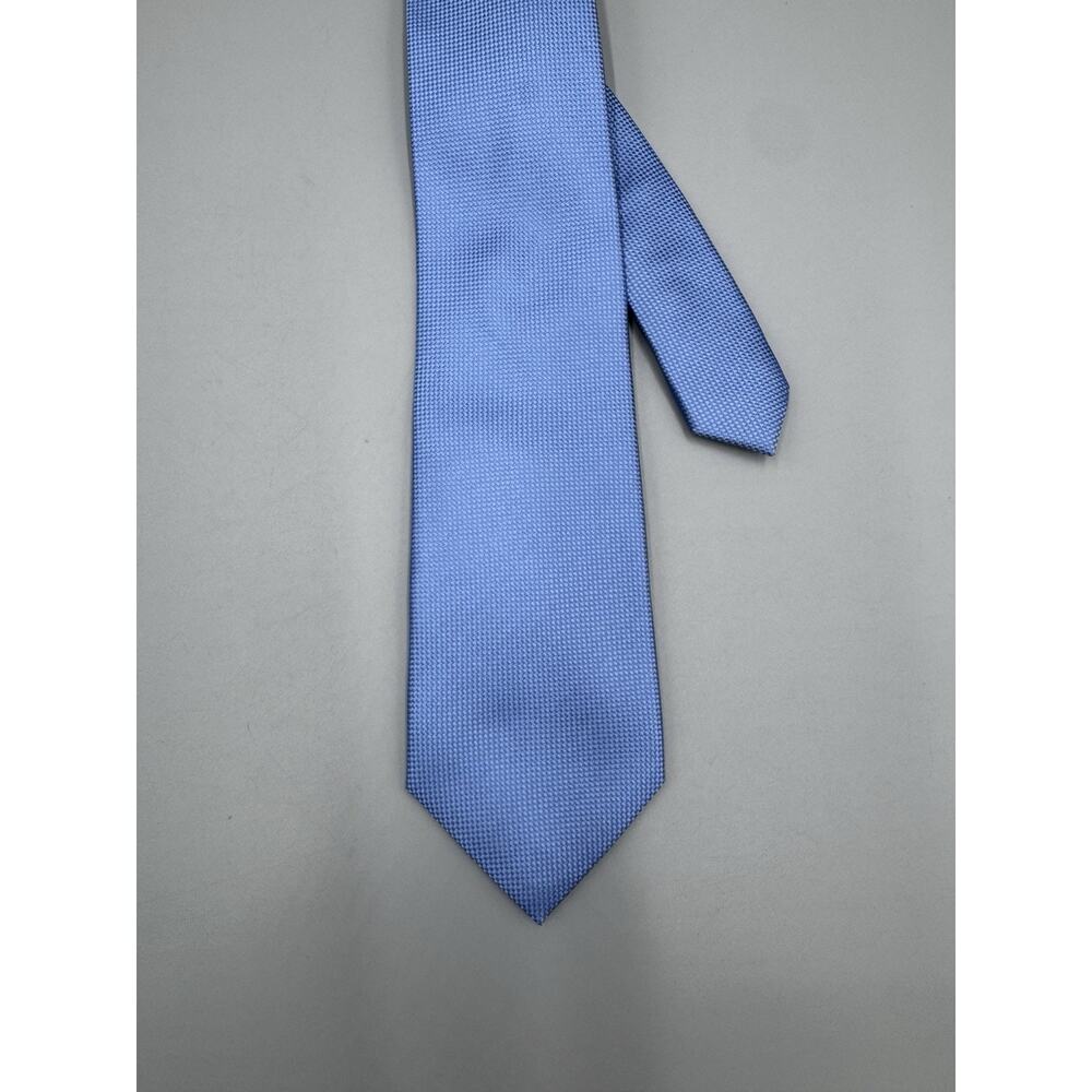 Chaps Tie Mens Blue 100%‎ Silk Textured Necktie 49” Total Length